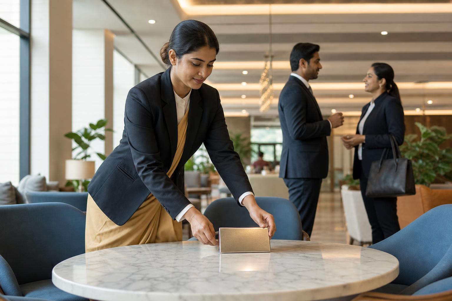 Restaurant host comparing a WhatsApp table request with a shared reservation record